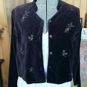April Cornell quilted velvet jacket